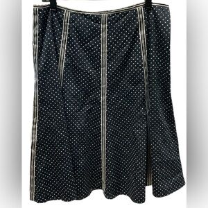 Jones New York Petite Size 12 Drk Navy & White Polka Dot Swing Skirt